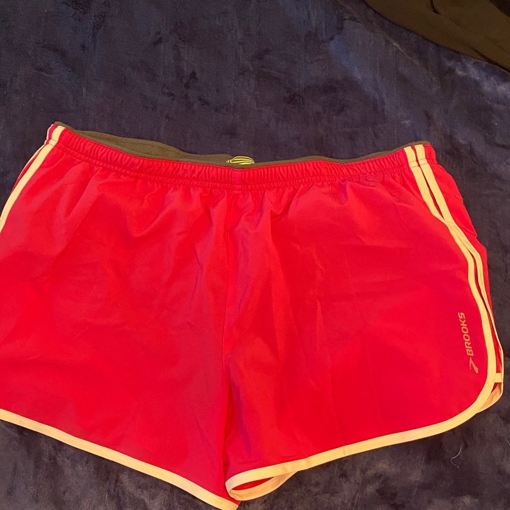 Brooks Bright Pink Running Shorts.